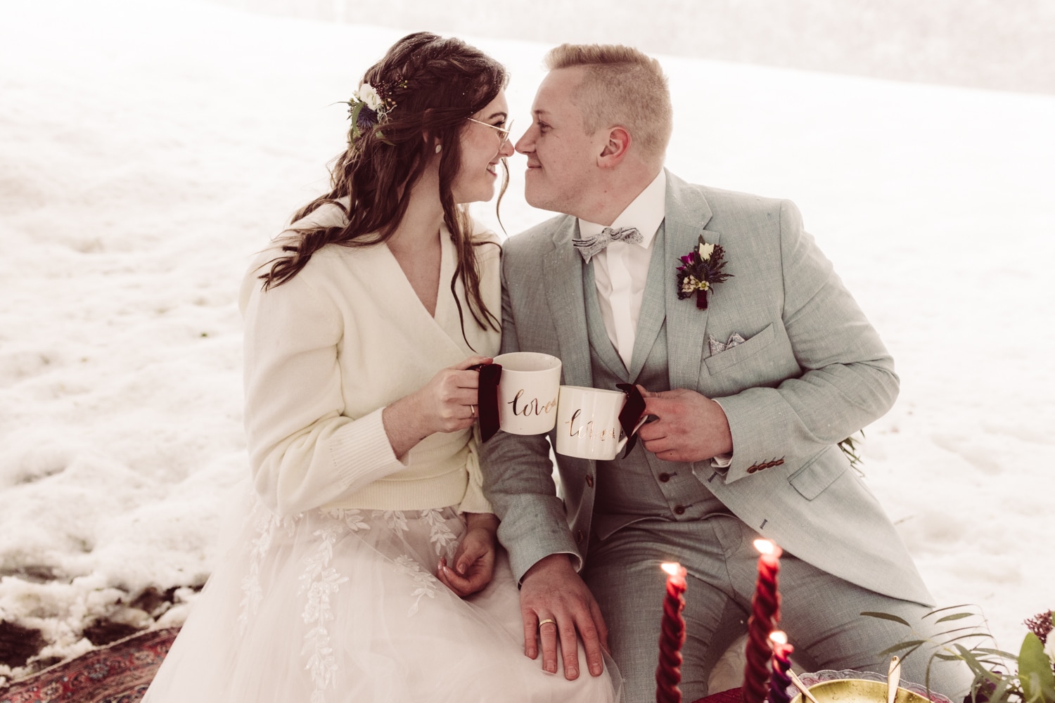Elopement im Allg&auml;u Schneehochzeit