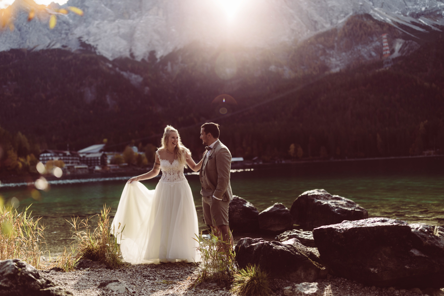 Heiraten zuzweit Hochzeitsfotografin Eibsee Zugspitze1