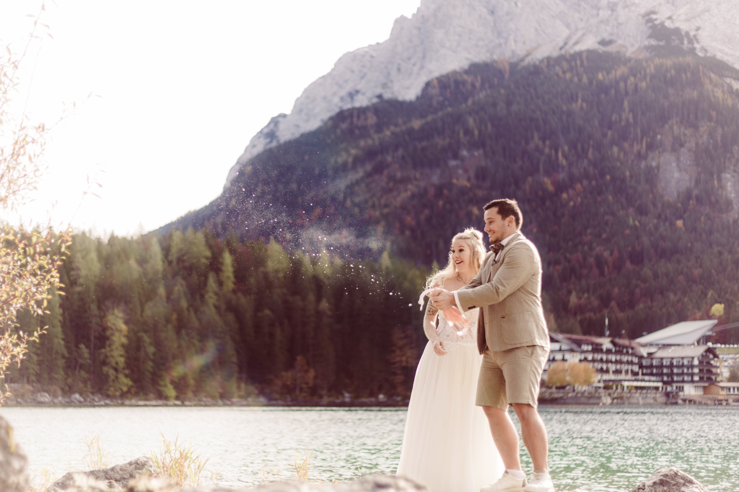 Heiraten zuzweit Hochzeitsfotografin Eibsee Zugspitze4